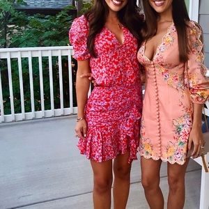 Tanya Taylor Red Floral Dress